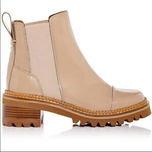 See by Chloe Beige/Nude Leather Chelsea Boots Size 37.5